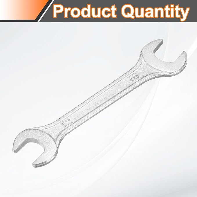 HARFINGTON Double Open End Wrench 17mm x 19mm Metric 15 Degree Offset Angle Small Flat Head Wrench Galvanizing Open Ended Spanner for Automotive Repair Furniture Assembly