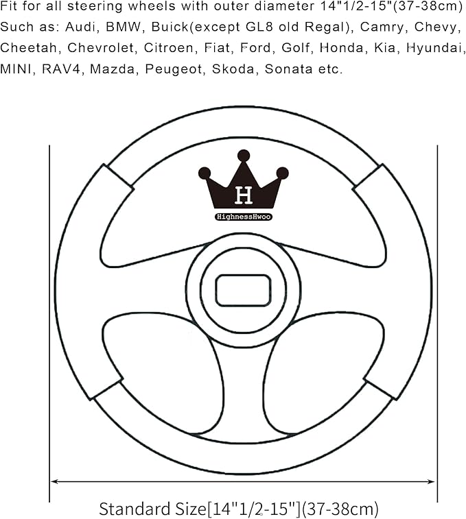 Luxury Fluffy Winter Car Steering Wheel Cover for Women Soft Warm Plush Cute Auto Accessories for Vehicle, Sedan, Universal, Fuzzy, Anti Slip, Black, Standard Size, 14.75-15.15"