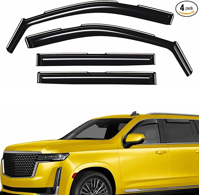 Extra Durable Window Deflectors in-Channel Window Visors Rain Guards Fit for Cadillac Escalade ESV 2021-2025, Sun Visors, Wind Vent for Shades, Exterior Car Accessories - 4 pcs. AG0889