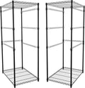 SafeRacks 2 Pack 5-Tier Steel Tote Rack - Maximize Space, Declutter, Organization, NSF Certified, Bin Storage for Garage, Pantry, Kitchen, Workspace, 5 Shelves, 31″ x 23″ x 68″, Black