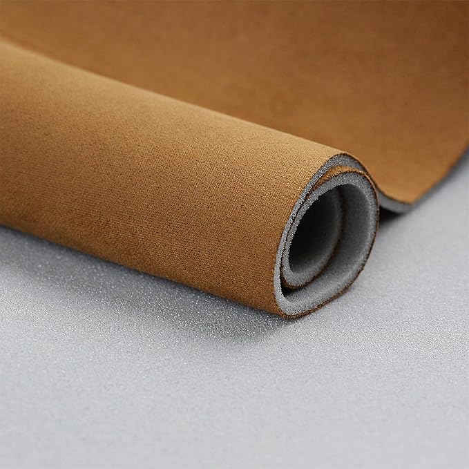 Suede Headliner Fabric with Foam Backing - Black Suede Headliner Material for Car/Truck/SUV/RV Roof, Home Repair/DIY Headliner Material Automotive Headliner Fabric (Tan, 96"×60“)