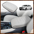 Muslogy for Accord 2025 2024 2023 Center Console Cover Armrest Pad Vegan Leather Extra Soft Armrest Lid Protector Compatible with Honda Accord LX EX Sport Hybrid EX-L Sport-L Touring (V2 White)