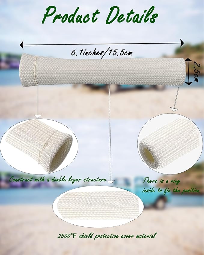 Spark Plug Wire Boots Shield - 8 PCS 2500° Spark Plug Wire Boots Protector, 6 Inches Spark Plug Heat Sleeve Protection Cover Replacement for LS1 / LS2 SBC BBC 350 454 Car Truck, White