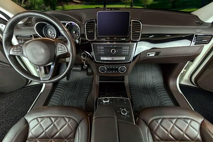 Gledring USA Custom fit All-Weather Rubber Floor mats Compatible with Mercedes Benz S-Class Sedan W222 (for S500, S550 S63 AMG) 2014-2020, No Trimming Required, Protects from Rain, Mud and Snow.