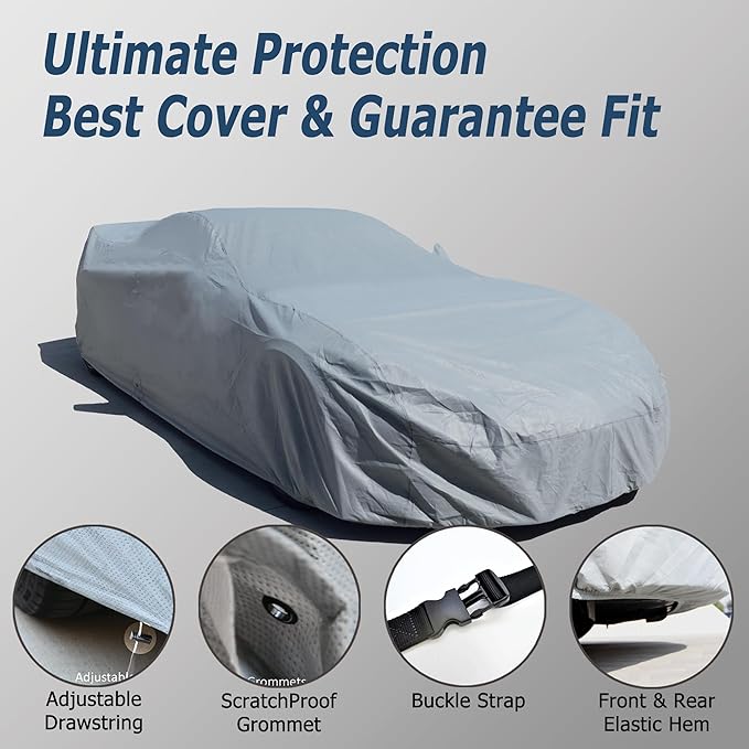 All Weather Waterproof car Cover Good for rain Snow uv Protection dust Small Coupe 350Z Z4 Sky Crossfire SLK GR86 RX-8 BRZ SLC300 Speedster Black