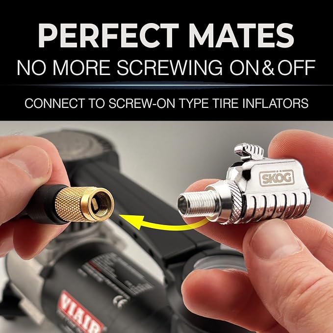 Chuck Mates™ Platinum (2 Pack) Quick-Connect with Patented RatchetSeal™ Technology for Tire Inflators Open-Type