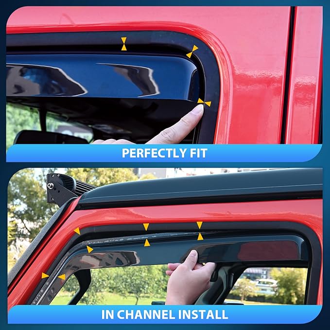 Nilight Durable in Channel Rain Guards for Chevrolet (Chevy) Traverse 2018 2019 2020 2021 2022 2023 Window Deflectors, Vent Window Visors-4pcs