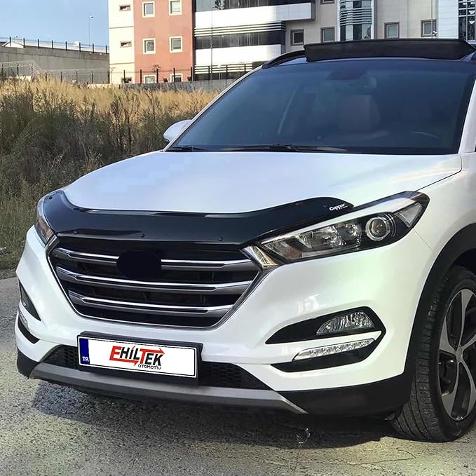 Hood Deflector Guard Fits Hyundai Tucson 2016-2020 | Bug & Bonnet Shields, Protects from Particles & Bug, All Weather - Durable - Easy Assembly Without Drill
