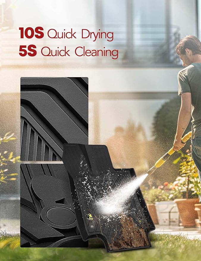 YHTAUTO Floor Mats Fit 2019-2025 Toyota RAV4(Not Fit Hybrid or Prime), TPE All Weather Car Mats Waterproof Anti-Slip Odorless Floor Liner, Interior Car Accessories Front & 2nd Row Liner