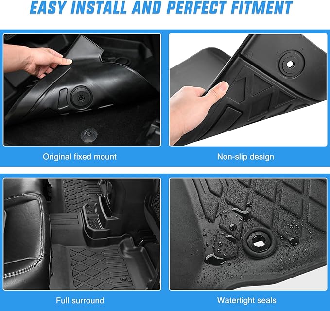 Nilight Floor Mats for Hyundai Santa Cruz 2022 2023 2024 2025 All Weather Custom Fit Heavy Duty Floor Liners