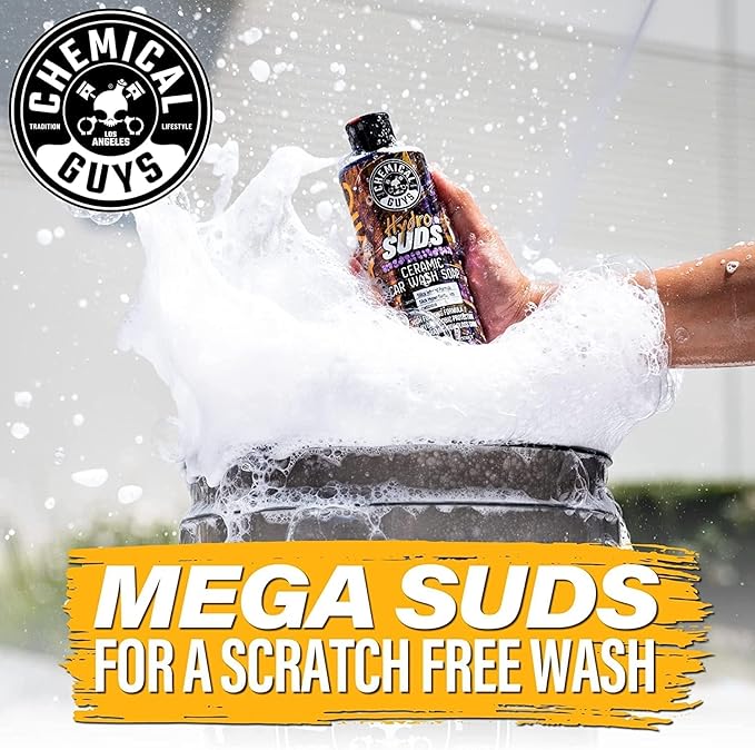 Chemical Guys CWS2121602 HydroSuds Ceramic SiO2 Shine High Foaming Car Wash Soap (Works with Foam Cannons, Foam Guns or Bucket Washes) For Cars, Trucks, SUVs, RVs & More, 16 fl oz, Berry Scent, 2 Pack