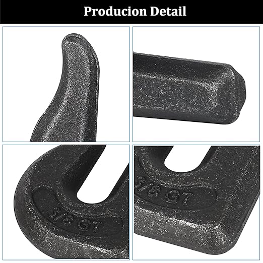 3/8 inch Weld On Grab Hooks, 4PCS Heavy Duty Clevis Grab Hook, G70 Tractor Bucket Hooks Great for Car, Truck, Tractors, Loader Bucket Forklift Trailer