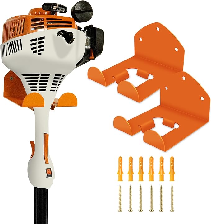 Garage Organizer - Power Tool Hanger for Grass Trimmer, Hedge Trimmer, Garden Tools, 2 Pack