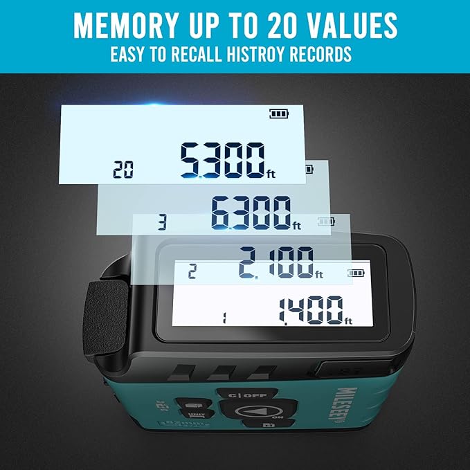MiLESEEY DT20 Laser Tape Measure 3-in-1, 130FT Laser Distance Meter, 16FT Digital Tape Measure, Regular Tape Measure, Area Volume Measuring Pythagorean Mode, Waterproof and Rechargeable