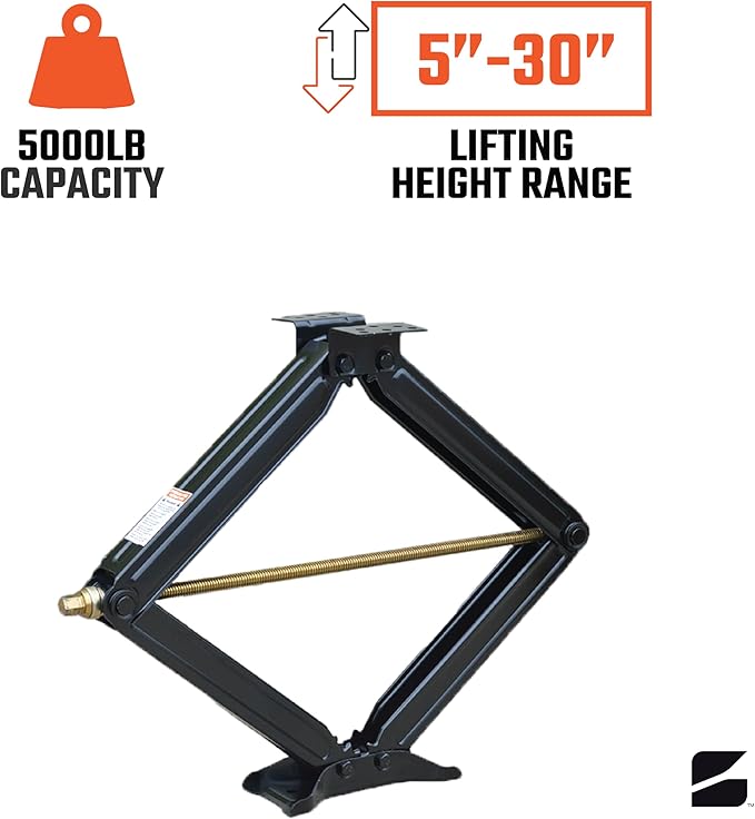 Bastion Distribution Two New 30" Scissor Jacks with Crank Handle | 5000lbs Capacity | 5-30” Height | Spray-Tested Powder Coated | BJ-5000MSJ30