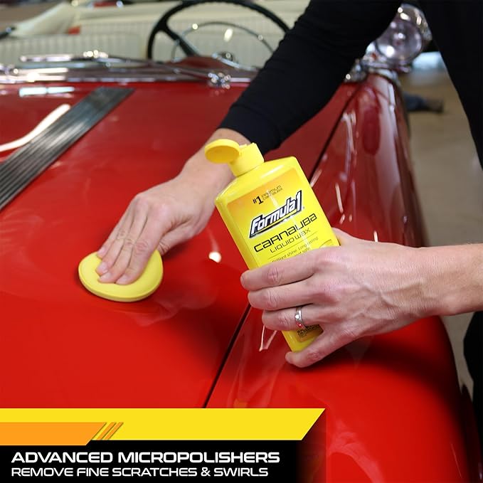 Formula 1 Carnauba Liquid Car Wax, High Gloss Shine & Protection for Auto Paint, Advanced Micropolishing to Remove Haze & Restore Vehicle Paint, 16 oz