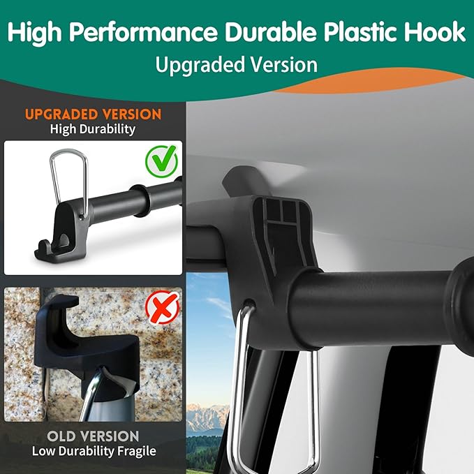 Car Clothes Hanger Bar, Heavy Duty Telescopic Clothes Rod for Cars 30–62 Inches, Wrinkle Free Clothes Rack for Sedans, SUVs, Trucks, and Most Other Vehicles, Suitable for Daily and Travel Use