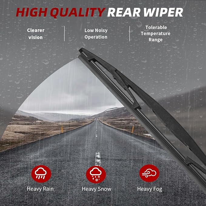 OTUAYAUTO Premium Windshield Wiper Blades - Replacement for Jeep Wrangler JL 2018-2024- Precision Fit, All-Weather Performance, Front and Rear Wiper Blades, J/U Hook - 16"+16"+12" (Pack of 3)