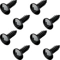 Black Oxide Stainless Steel License Plate Screws for License Plates, Frames, Covers- RustProof Licence Plate Screw Set for Front/Rear - Compatible w/Buick Cadillac Chevrolet GMC (Pack of 8)
