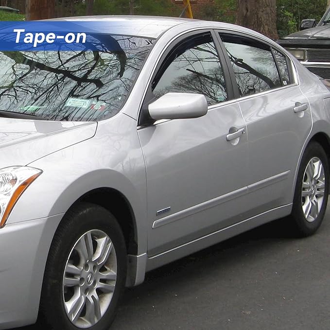 Window Visors Rain Guards Shield for 2007-2012 Nissan Altima, Out-Channel Window Vent Wind Deflectors Visors Shades for 07-12 Altima