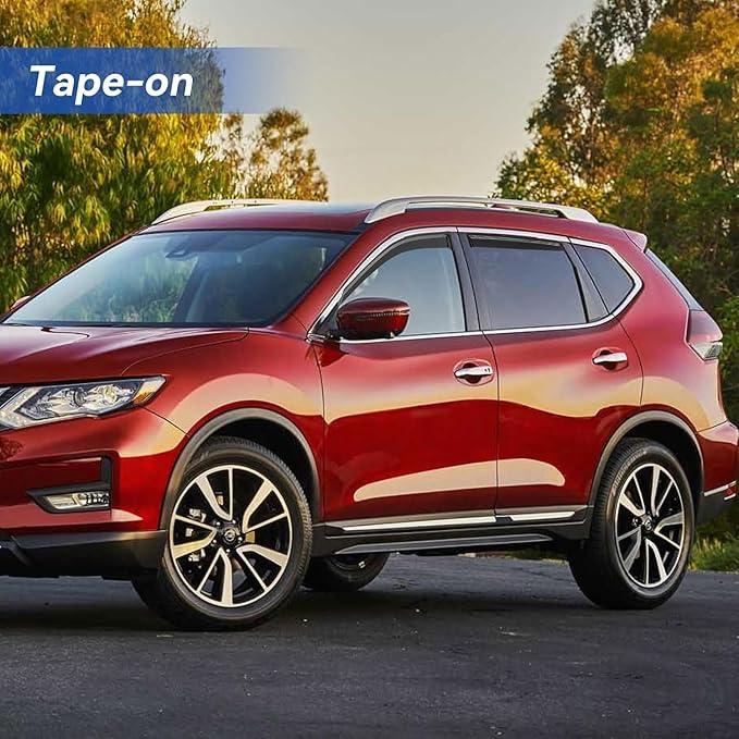 Window Visors Rain Guards for Nissan Rogue S SV SL 2014-2020, Out-Channel Window Vent Wind Deflectors Visors Shades for 14-20 Rogue (Excludes Rogue Sport Model)