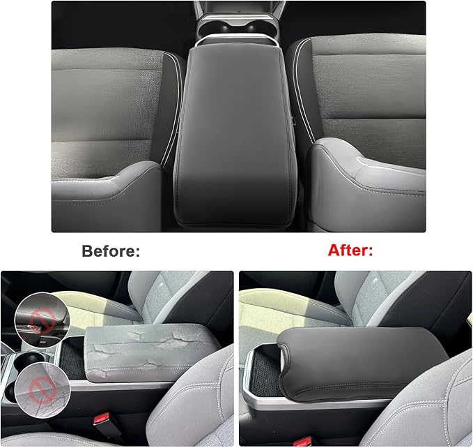 SXCY for 2025 2026 GMC Terrain Armrest Cover for 2025 2026 GMC Terrain Accessories 2025 2026 Terrain Center Console Cover 2025 Terrain Middle Console Cover (Thin Cover with Black Line)