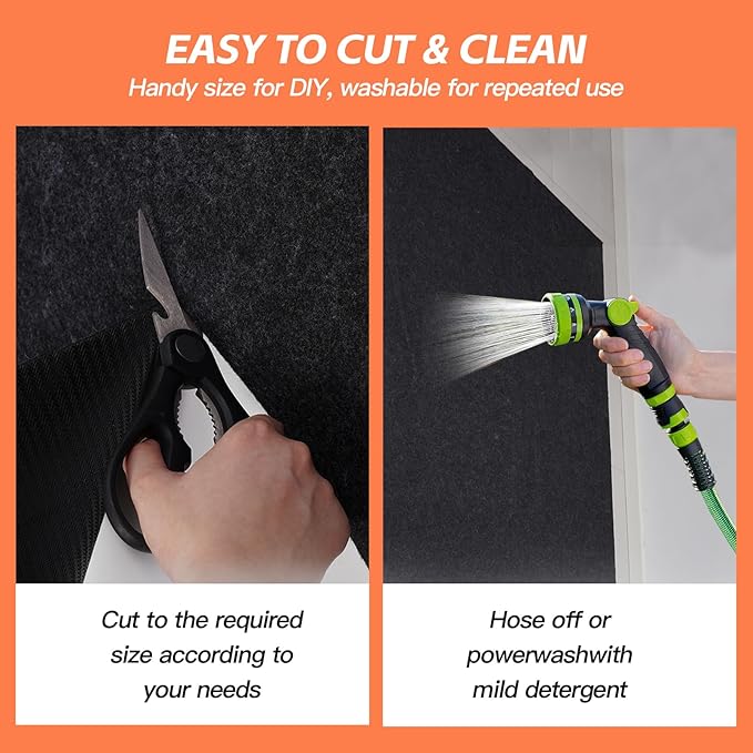 6.6'x 8.5' Garage Floor Mat & Oil Spill Mat, Heavy Duty Under Car Mat for Garage & Driveway, Protects Against Oil, Chemicals & Stains with TPE Anti-Leak Backing, Reusable & Washable