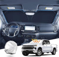T TGBROS Windshield Sun Shade for 2019–2025 Chevrolet Silverado 1500 Front Window Sun Shade Reflective Foldable Sun Visor Custom Fit for Regular/Crew/Double Cab Blocks UV Rays & Keeps Vehicle Cool