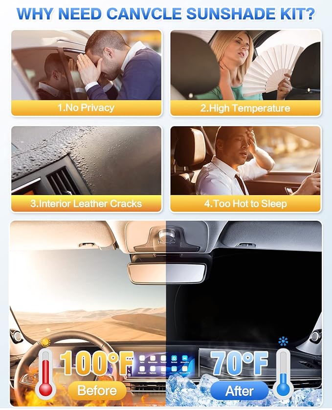Windshield Sun Shade for 2019-2025 2026 Chevrolet/Chevy Blazer Accessories Side Rear Window Shade Cover Sun Visor Shield Privacy Protection Keep Vehicle Cool Black 8PCS
