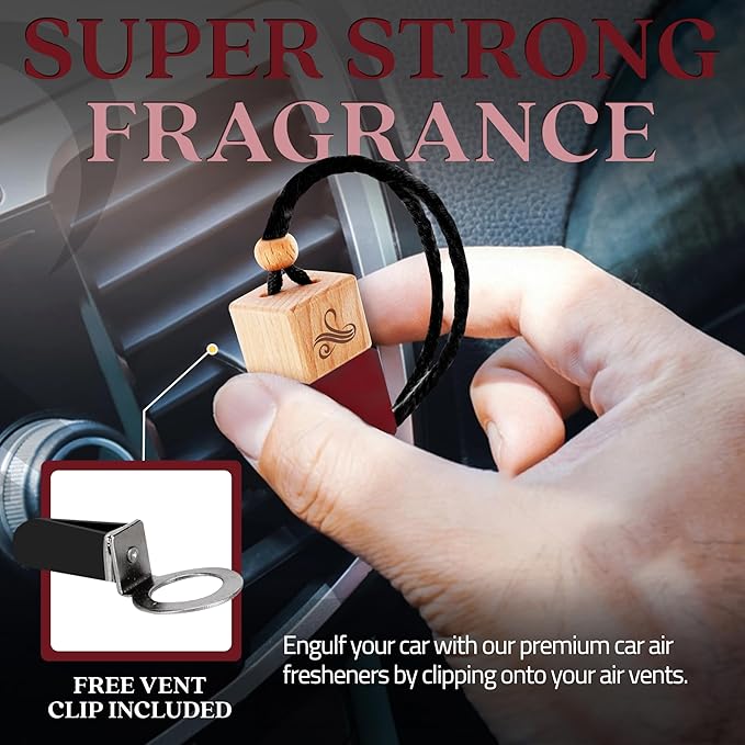 Carat Rouge Car Air Freshener for Women | Baccarat Rouge 540 Car Scents for Women | Car Fragrances - Carat Rouge by Perfa, Maroon
