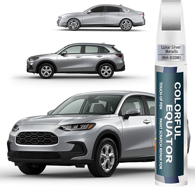 Lunar Silver Metallic(NH-830M) Touch Up Paint Compatible with Honda, Car Paint Pen Scratch Repair Two-In-One Touch Up Paint, Premium Car Scratch Remover for Deep Scratches