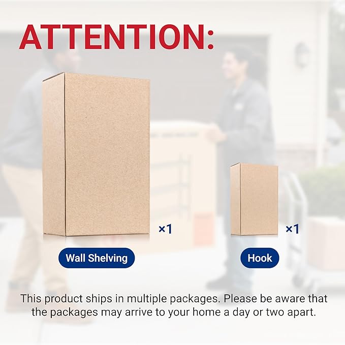 FLEXIMOUNTS 2-Pack 2x4ft Garage Wall Shelving with 4 Hooks - Heavy Duty Garage Storage System, 440 lbs Load Capacity with Brace Guardrail, Wall Mounted Organization for Bikes, Tools, Bins