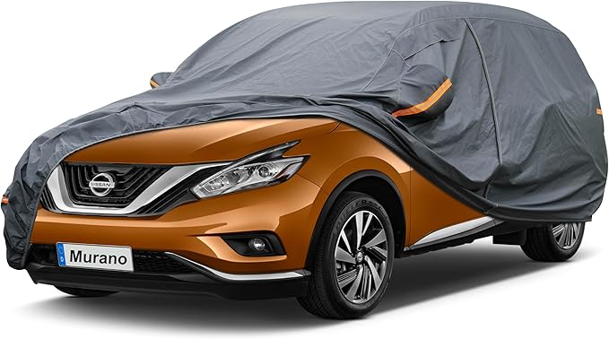 Premium Car Cover Custom Fit Nissan Murano (2002-2025), 16 Layers Heavy Duty Car Cover Waterproof All Weather with Zipper Door for Sun Rain Snow Dust Uv Protection