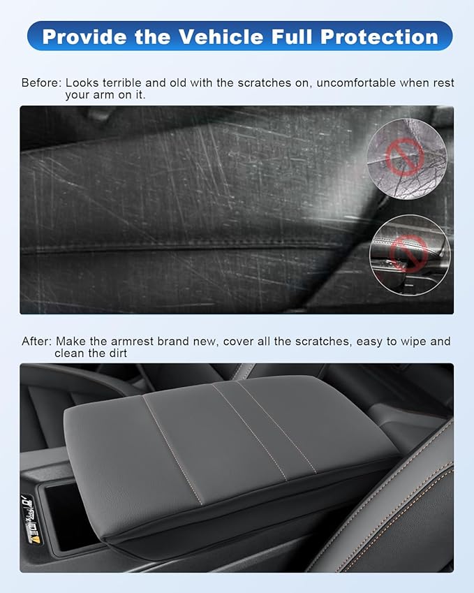 CDEFG for 2024-2025 Honda Prologue Center Console Cover for 2024-2025 Honda Prologue Accessories Armrest Cover 2024-2025 Prologue Middle Console Pad Arm Rest Cushion Leather Cover
