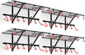 PLKOW Garage Wall Shelving 4-Pack Includes Bike Hooks, Sturdy Adjustable Garage Shelving Wall Mount Garage Wall Organizer (Black, 4-Pack)