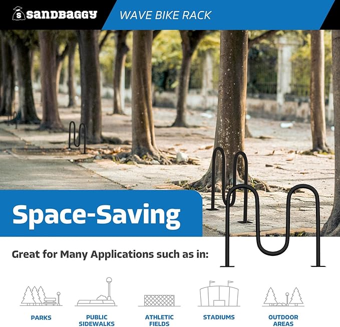 Sandbaggy Commercial Bike Racks - Galvanized Steel - Anti-Theft Design - In Ground, Apartments, Sidewalks, Industrial