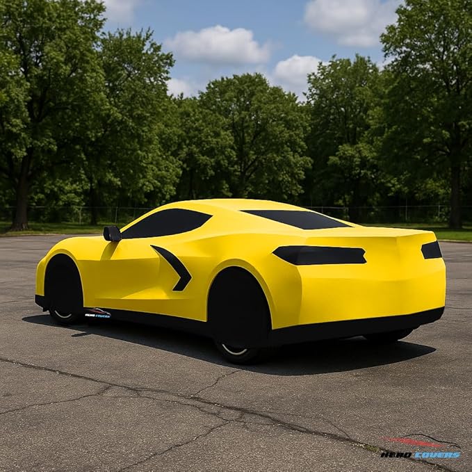 C8 Car Cover Fit for Corvette C8 Indoor and Outdoor Protection (Yellow)
