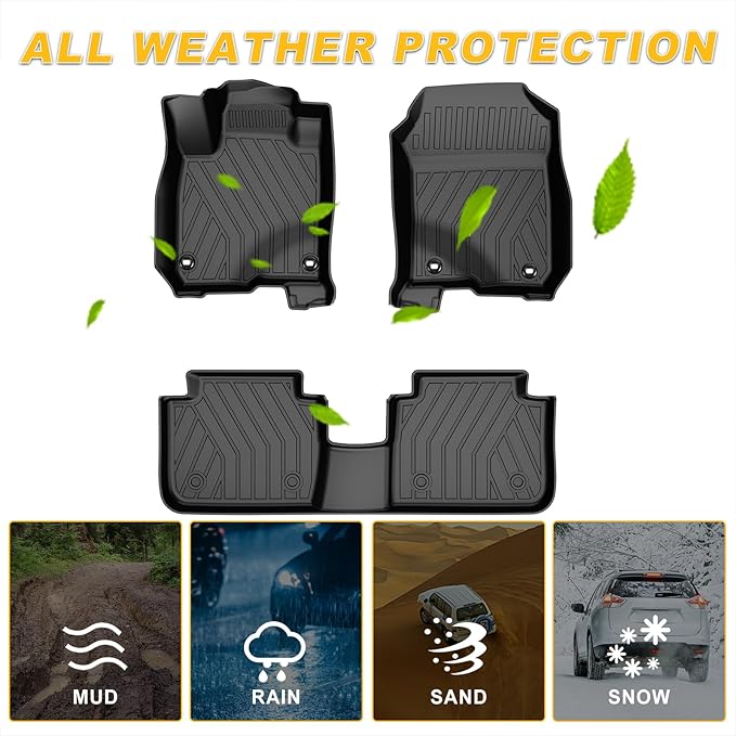 Floor Mats & Cargo Liner & Backrest Mat Fit for Honda HRV 2026 2025 2024 2023 & Acura ADX 2025: All Weather Protection Floor Liner - 1st & 2nd Row Car Liner Trunk Mat for HR-V Accessories, Black