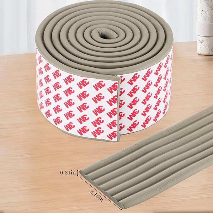Corner Protector for Baby, Widen Edge Protector with Adhesive Backing, Baby Proofing Edge Corner Protectors Self Adhesive Furniture Corner Guard Bumper for Table, Desk, Fireplace (Gray, 6.6ft)