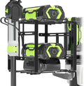 Pugala Universal Storage Rack for Leaf Blower, Weed Eater, and Power Tools – Adjustable Wall Mount Organizer with Heavy-Duty Steel, Powder-Coated Finish, and Battery Storage – Black
