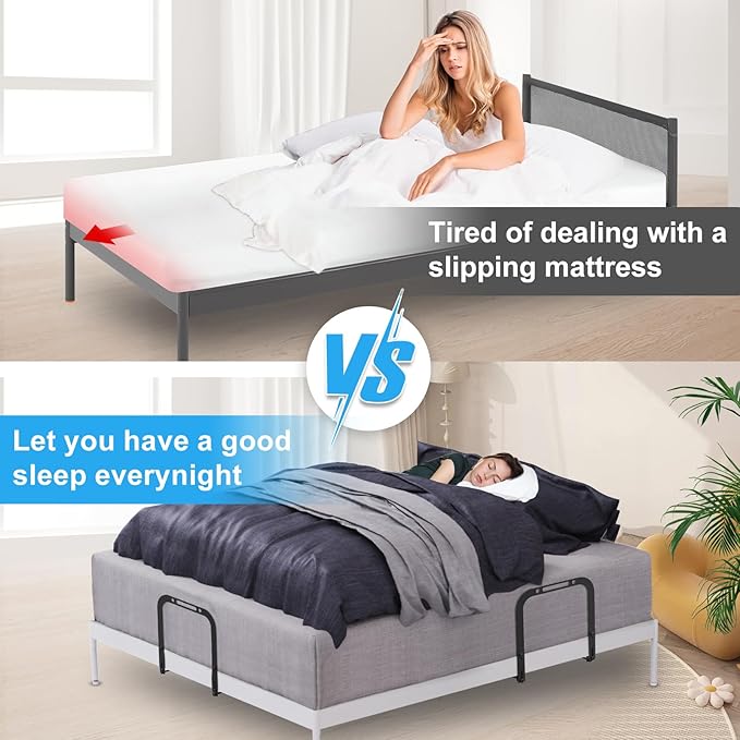 YUOROS Extra Tall Mattress Slide Stopper Holder Gripper Retainer Bar for Metal to Keep Mattress from Sliding