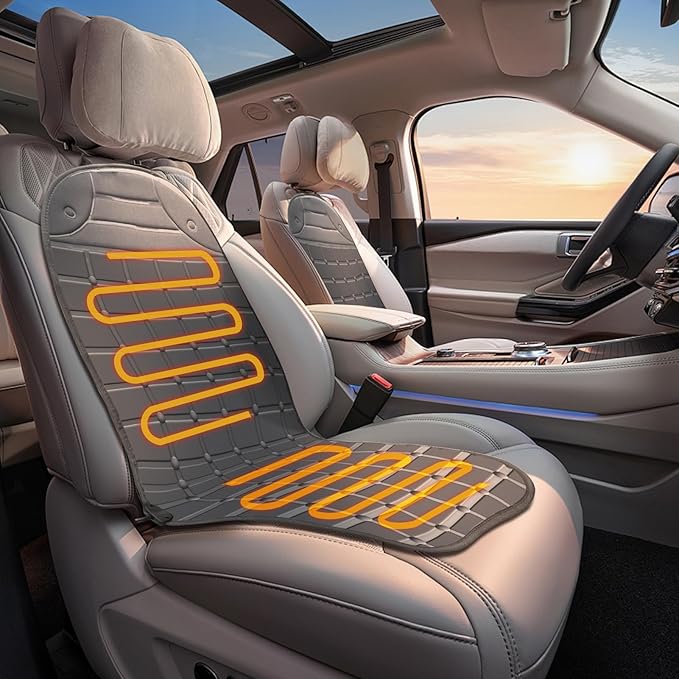 Seat Cushion for Cold Weather - Winter Soft Seat Cover with Adiustanle Buckle for Full Back and Seat (Black)
