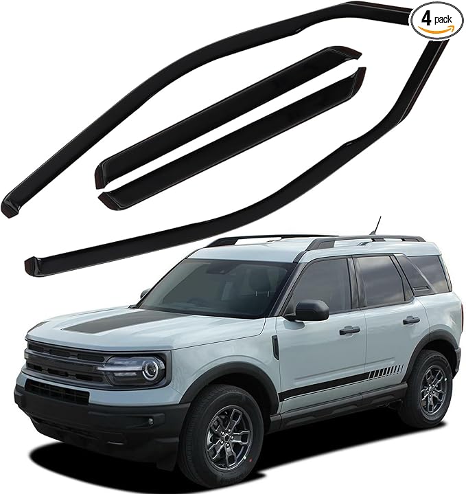 in Channel Rain Guards Fit for 2021-2025 Ford Bronco Sport, Durable Side Window Wind Deflectors, Vent Window Visors Shade Shield, 2021 2022 2023 2024 2025, 4PCS