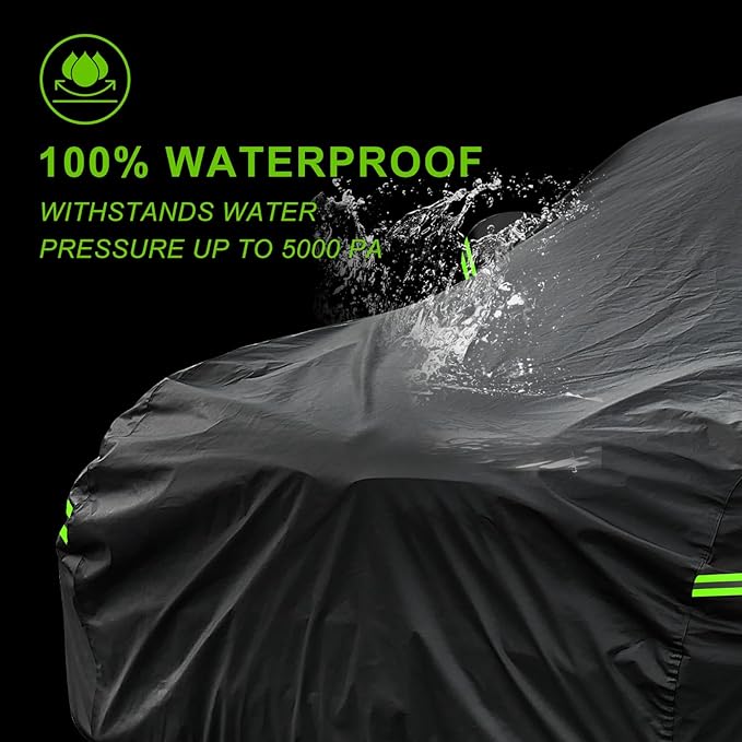 KouKou Car Cover Waterproof All Weather, 7 Layers Outdoor Car Cover for Automobile, Universal Fit Nissan Versa, Acura Integra/RSX,Toyota Corolla Celica, Subaru BRZ, ect.(Length up to 177 inch)