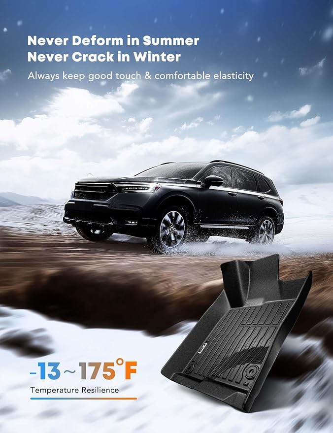 YHTAUTO Floor Mats Fit for Honda Civic 2025-2022, Acura Integra 2025-2023 (Rear Seats with or Wthout USB Ports), All Weather Car Floor Liners TPE Custom Fit Odorless Non-Slip