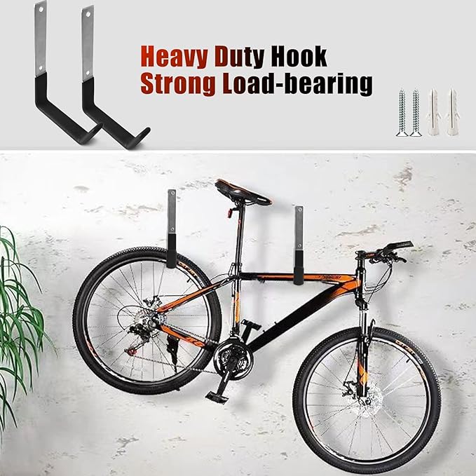 Heavy Duty Steel Hooks ,Garage Storage Utility Hooks,Heavy Duty Tool Organizer,Steel Wall Mount Hooks, Hose Hanger, Steel Garage Garden Hooks (2)