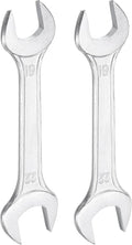 HARFINGTON 2pcs Double Open End Wrench 19mm x 22mm Metric 15 Degree Offset Angle Small Flat Head Wrench Galvanizing Open Ended Spanner for Automotive Repair Furniture Assembly