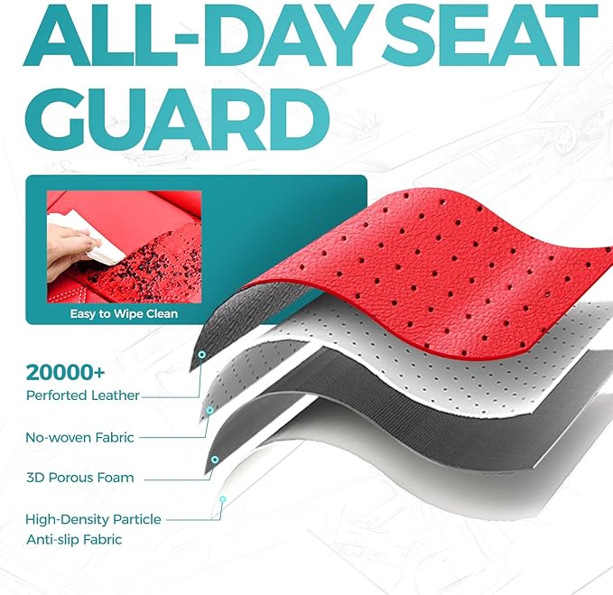 for Toyota Camry Seat Covers LE SE SE Nightshade 2018 2019 2020 2021 2022 2023 2024 - Waterproof Luxury Leather Seat Covers for Cars, Custom Fit Car Seat Covers Full Set, Red Not for Hybrid