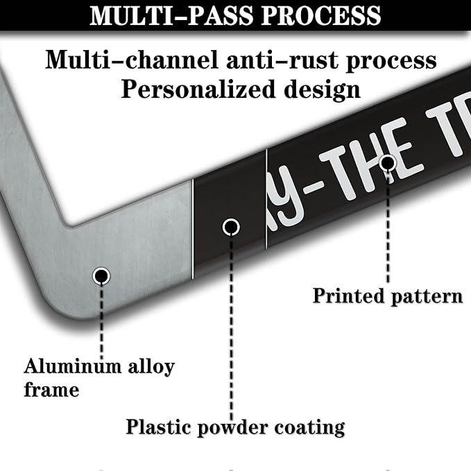 License Plate Frame Black and White Front License Plate Bracket Jesus The Way The Truth The Life Aluminum Metal Car Accessory 2 Pack with Screw Covers Set