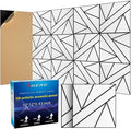 8 Pack 2-Layer Large Soundproof Wall Panels, 15.7 x 15.7 x 0.43 in Sound Proof Foam Panels for Walls, 1.2lb/ft* High Density,3D Acoustic Panels,Artistic Noise Dampening Panels White&Black